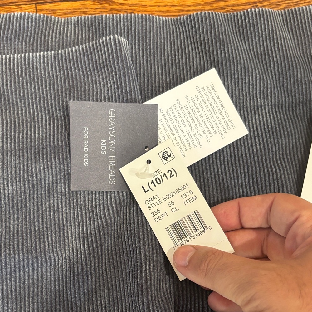 Grayson Threads Ribbed Charcoal Shorts - Picture 2 of 2